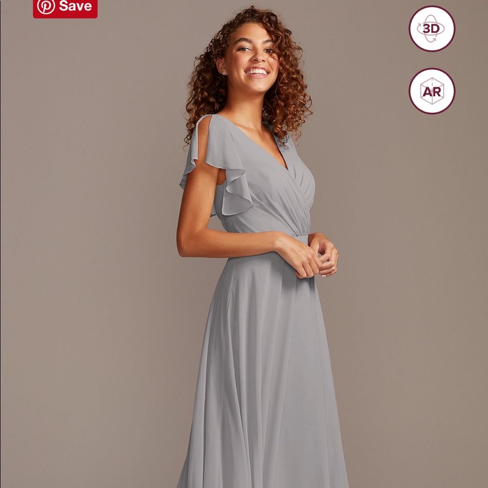 David’s Bridal Flutter Sleeve Bridesmaid Dress